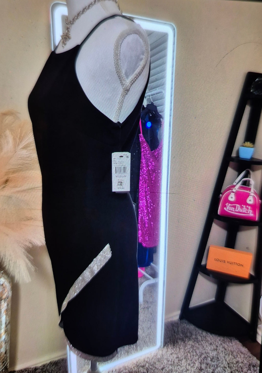 BLACK and Sequence Embellished Lining