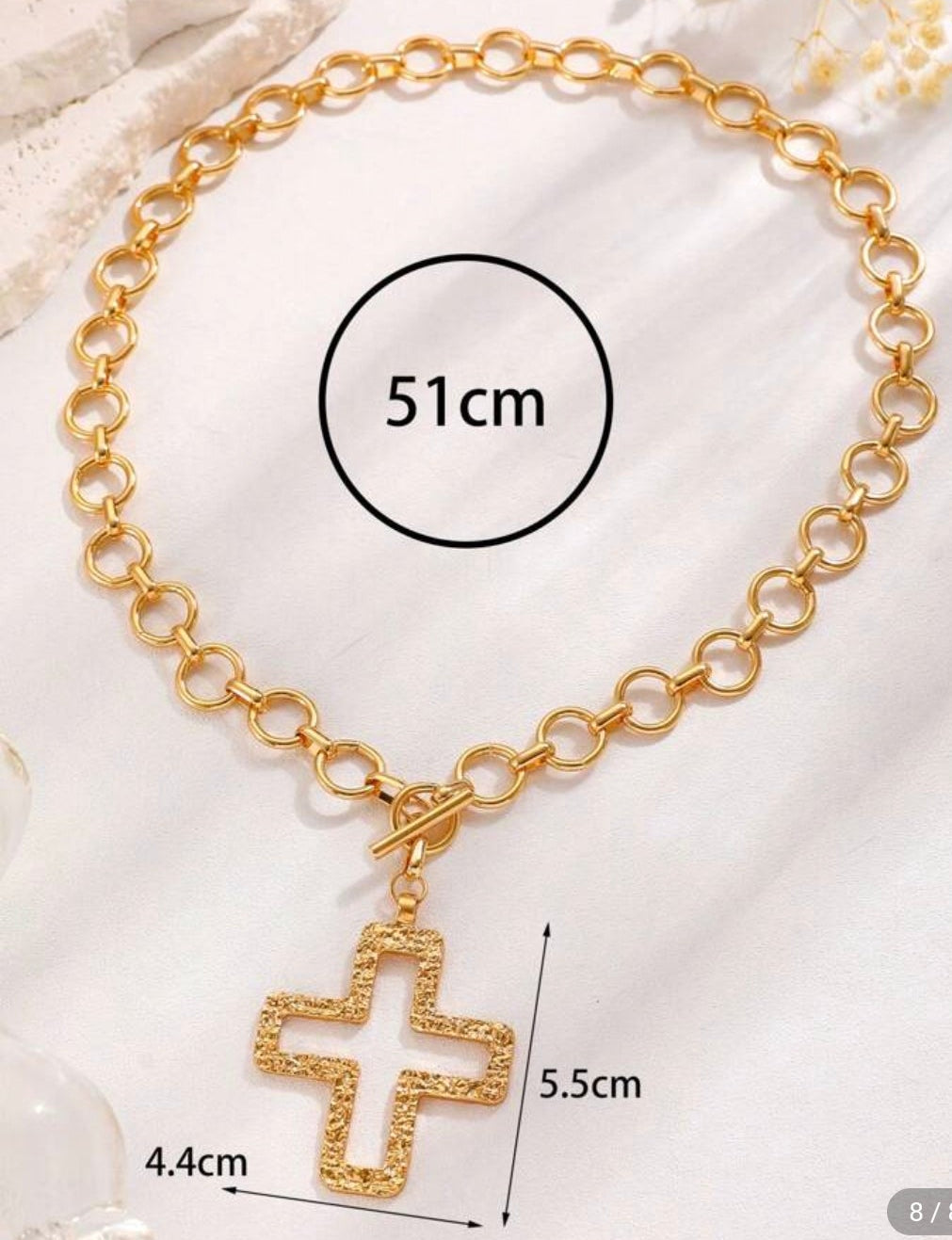 Cross Lining Chunky Necklace