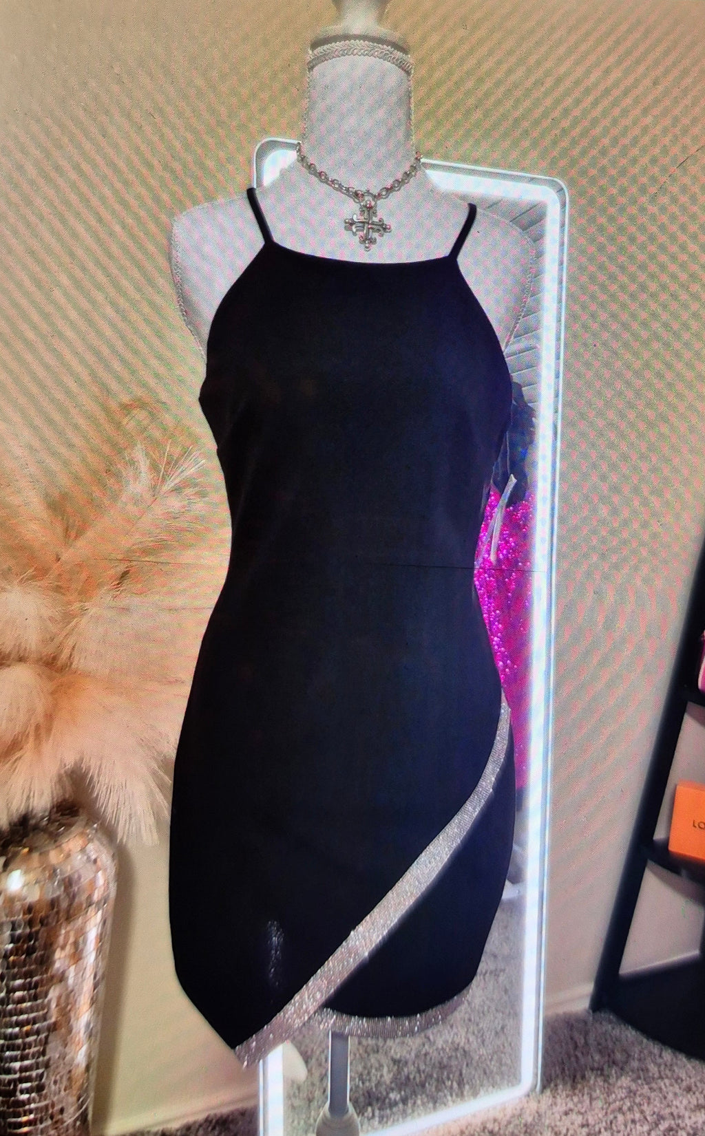 BLACK and Sequence Embellished Lining