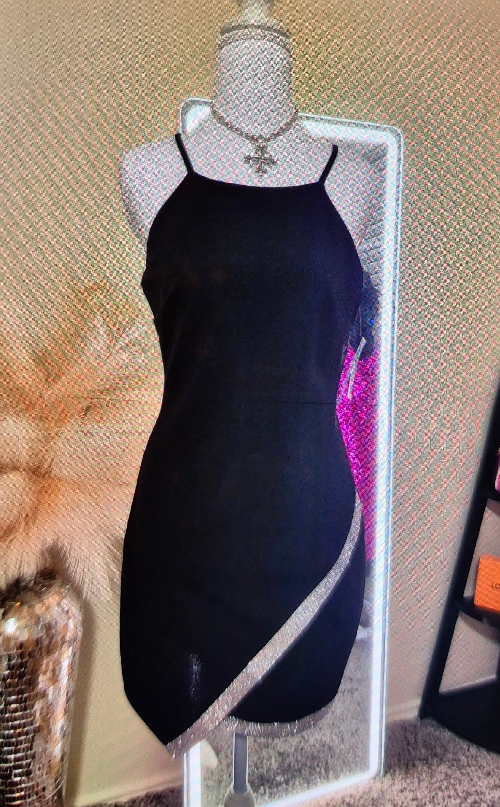 BLACK and Sequence Embellished Lining